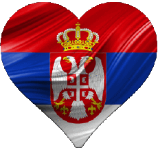 Flags Europe Serbia Heart 