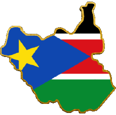 Fahnen Afrika Südsudan Karte 