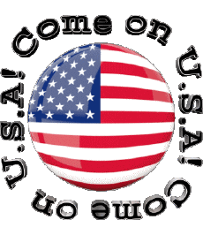 Messages Anglais Come on U.S.A Map - Flag 