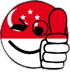 Fahnen Asien Singapur Smiley - OK 