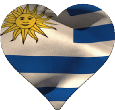 Bandiere America Uruguay Cuore 