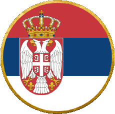 Flags Europe Serbia Round 
