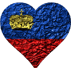 Flags Europe Liechtenstein Heart 