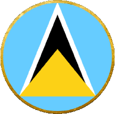 Drapeaux Amériques Sainte Lucie Rond 