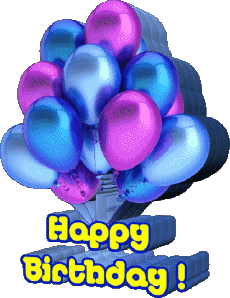 Mensajes Inglés Happy Birthday Balloons - Confetti 004 