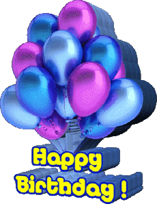 Messages Anglais Happy Birthday Balloons - Confetti 004 