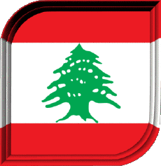 Bandiere Asia Libano Quadrato 