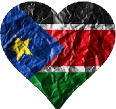 Fahnen Afrika Südsudan Herz 