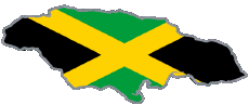 Fahnen Amerika Jamaika Karte 