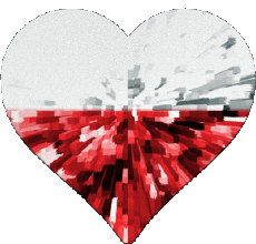 Fahnen Europa Polen Herz 