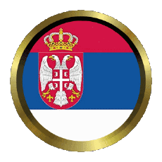 Fahnen Europa Serbien Rund - Ringe 