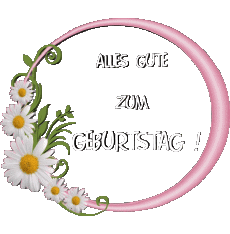 Messages Allemand Alles Gute zum Geburtstag Blumen Fond Transparent 021 