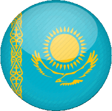 Drapeaux Asie Kazakstan Rond 