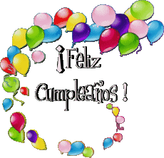 Mensajes Español Feliz Cumpleaños Globos - Confeti 012 
