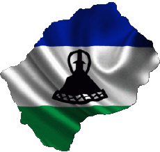 Flags Africa Lesotho Map 