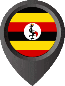 Fahnen Afrika Uganda Standort-Pin 