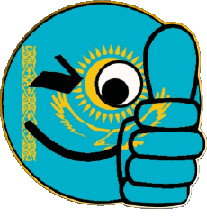 Fahnen Asien Kazakhstan Smiley - OK 