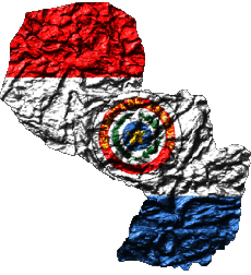 Banderas América Paraguay Mapa 