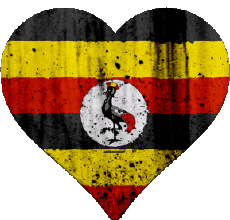 Banderas África Uganda Corazón 