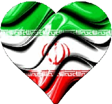 Drapeaux Asie Iran Coeur 