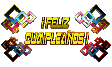 Messagi Spagnolo Feliz Cumpleaños Abstracto - Geométrico Sfondo trasparente 003 