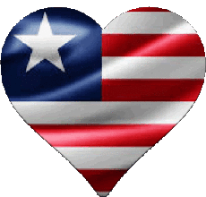 Banderas África Liberia Corazón 