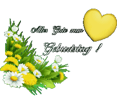 Messagi Tedesco Alles Gute zum Geburtstag Blumen Sfondo trasparente 010 