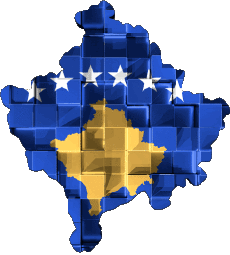 Flags Europe Kosovo Map 