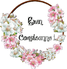 Nachrichten Italienisch Buon Compleanno Floreale Transparenter Hintergrund 017 