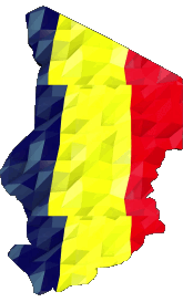 Drapeaux Afrique Tchad Carte 