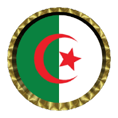 Fahnen Afrika Algerien Rund - Ringe 