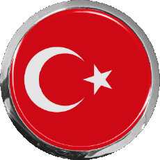 Drapeaux Asie Turquie Rond 