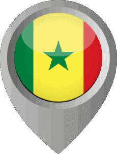 Flags Africa Senegal Location Pin 