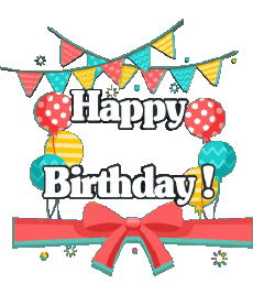 Messages Anglais Happy Birthday Balloons - Confetti 006 