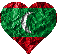 Drapeaux Asie Maldives Coeur 