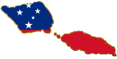 Bandiere Oceania Samoa Carta Geografica 