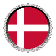 Fahnen Europa Dänemark Rund - Ringe 