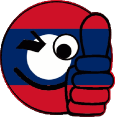 Drapeaux Asie Laos Smiley - OK 