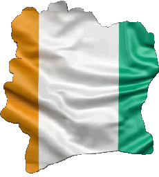 Banderas África Costa de Marfil Mapa 