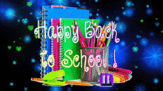 Messages Anglais Happy Back to School Fond Animé 008 