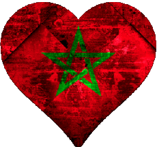 Drapeaux Afrique Maroc Coeur 
