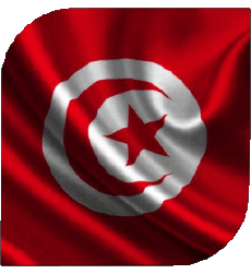 Bandiere Africa Tunisia Quadrato 