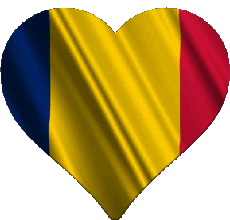 Drapeaux Europe Roumanie Coeur 