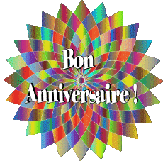 Mensajes Francés Bon Anniversaire Abstrait - Géométrique Fondo transparente 022 