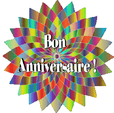 Messages French Bon Anniversaire Abstrait - Géométrique 022 