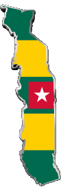 Banderas África Togo Mapa 