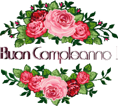 Mensajes Italiano Buon Compleanno Floreale Fondo transparente 014 