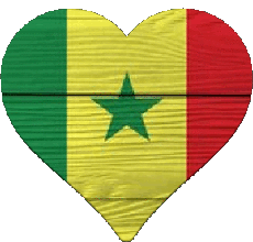 Drapeaux Afrique Sénégal Coeur 