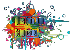Mensajes Alemán Alles Gute zum Geburtstag Zusammenfassung - geometrisch Fondo transparente 008 