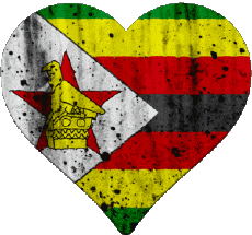 Flags Africa Zimbabwe Heart 